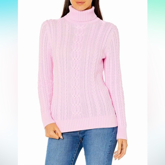 Turtleneck Short Sleeve Jumper - Pale Pink